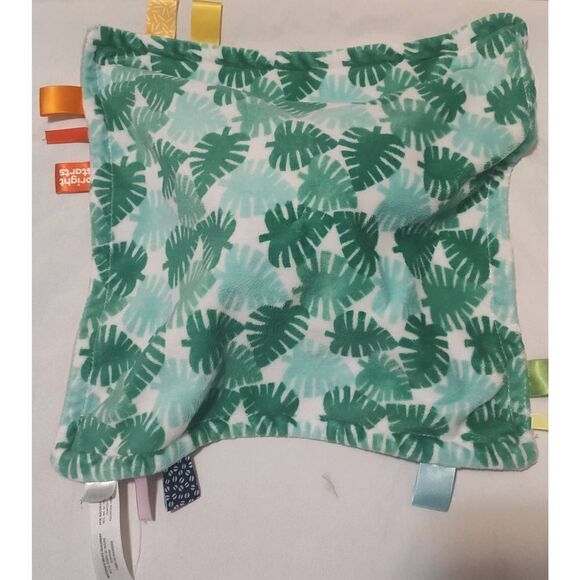 Bright Starts Gray Elephant Security Baby Blanket Lovey Green 13.5" x 13.5" - Picture 4 of 8